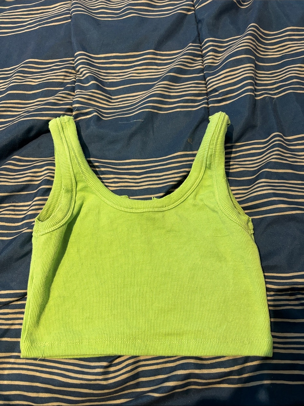 Signature Neon Lime Ribbed Tank Top - Picture 3 of 3